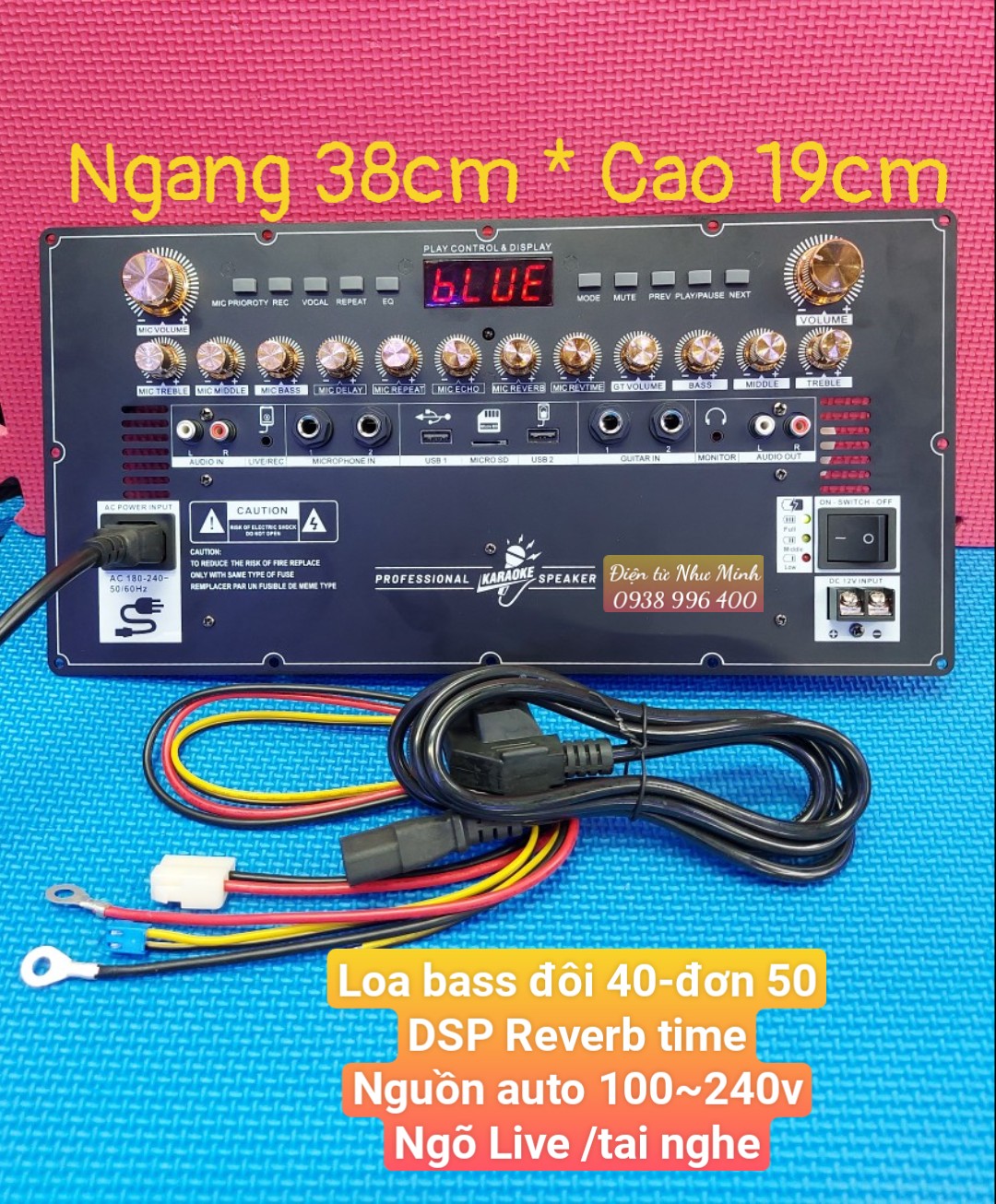 Mạch Loa Kéo thế hệ mới  DSP  Time Reverb - 4 tấc đôi - 5 tấc đơn - Nguồn Xung 100~240vC -( CÓ LỰA CHỌN KÈM MIC hoặc KHÔNG MIC)