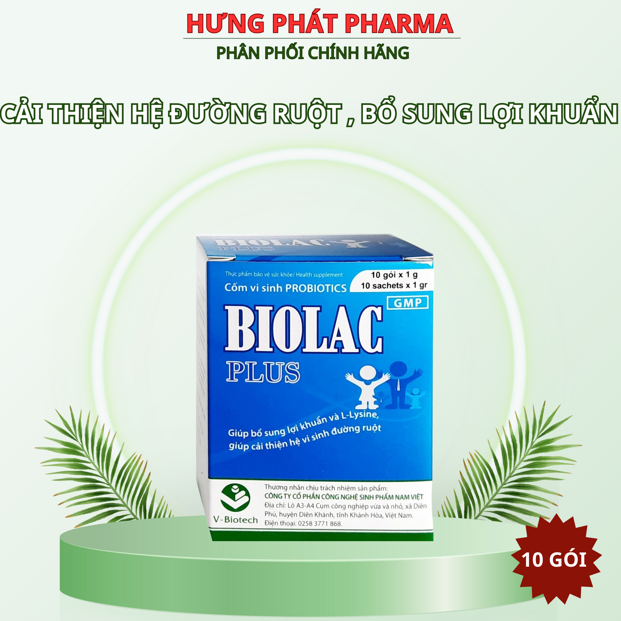 Men vi sinh probiotics biolac plus bổ xung lợi khuẩn – hộp 10 gói