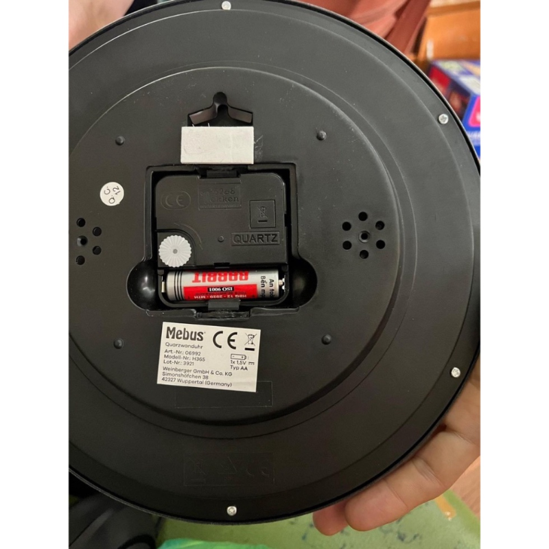 Đồng Hồ Treo Tường Mebus, Đường Kính 30cm, Đồng Hồ Xem Giờ, Báo Nhiệt Độ V à Độ Ẩm, Nhập Đức