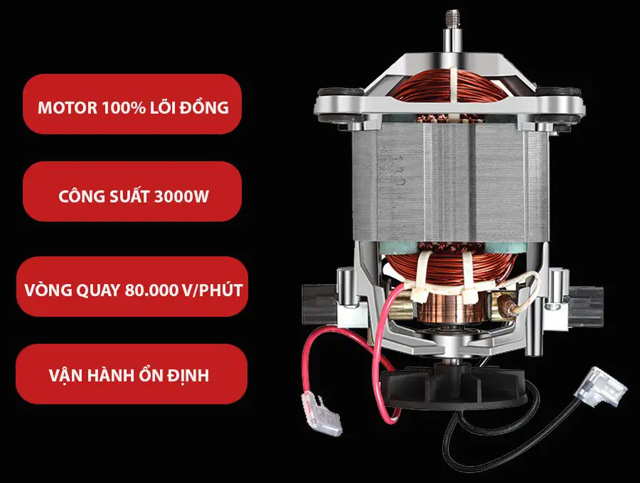 Máy xay sinh tố đậu nành công nghiệp Fuki 3000W FK-3000 (Màu đỏ) - Hàng chính hãng