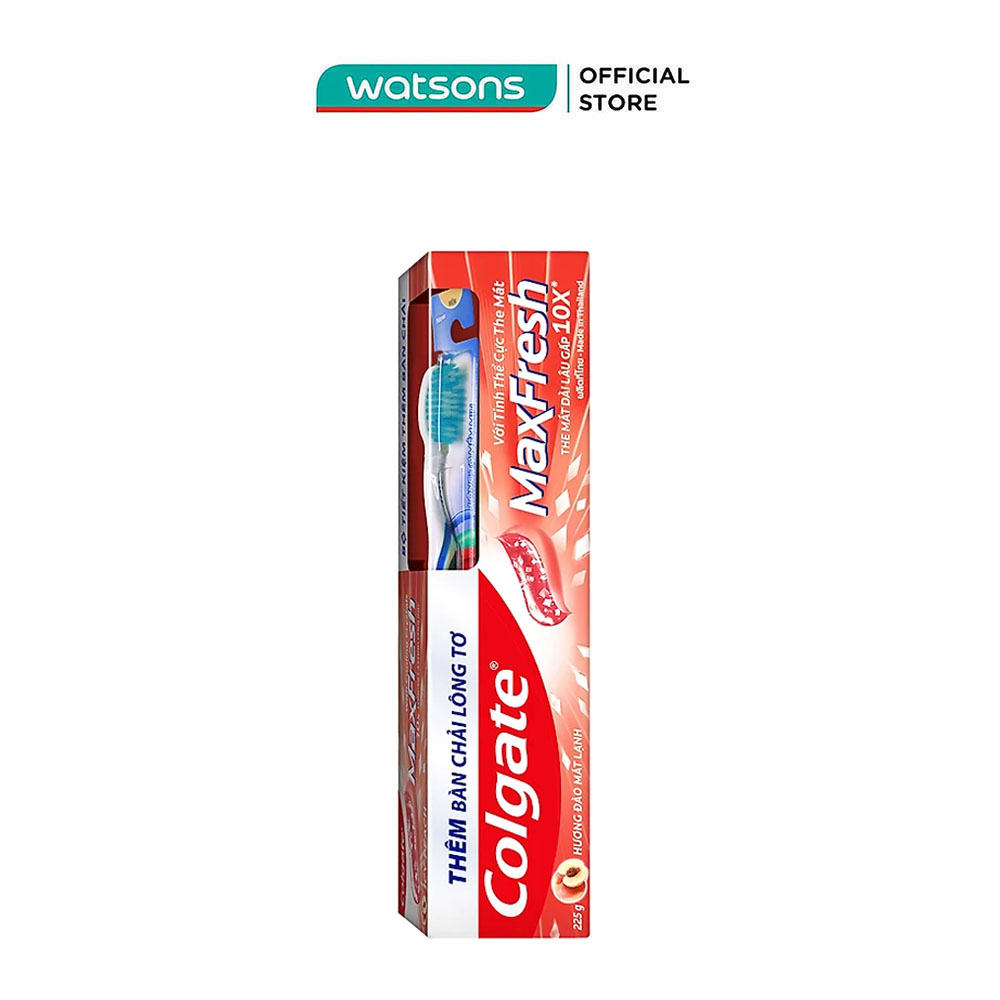 Kem Đánh Răng Colgate Maxfresh Icy Peach 225g + Bàn Chải Lông Tơ