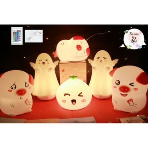 Đèn ngủ silicon siêu cute - đổi màu - có chân sạc USB