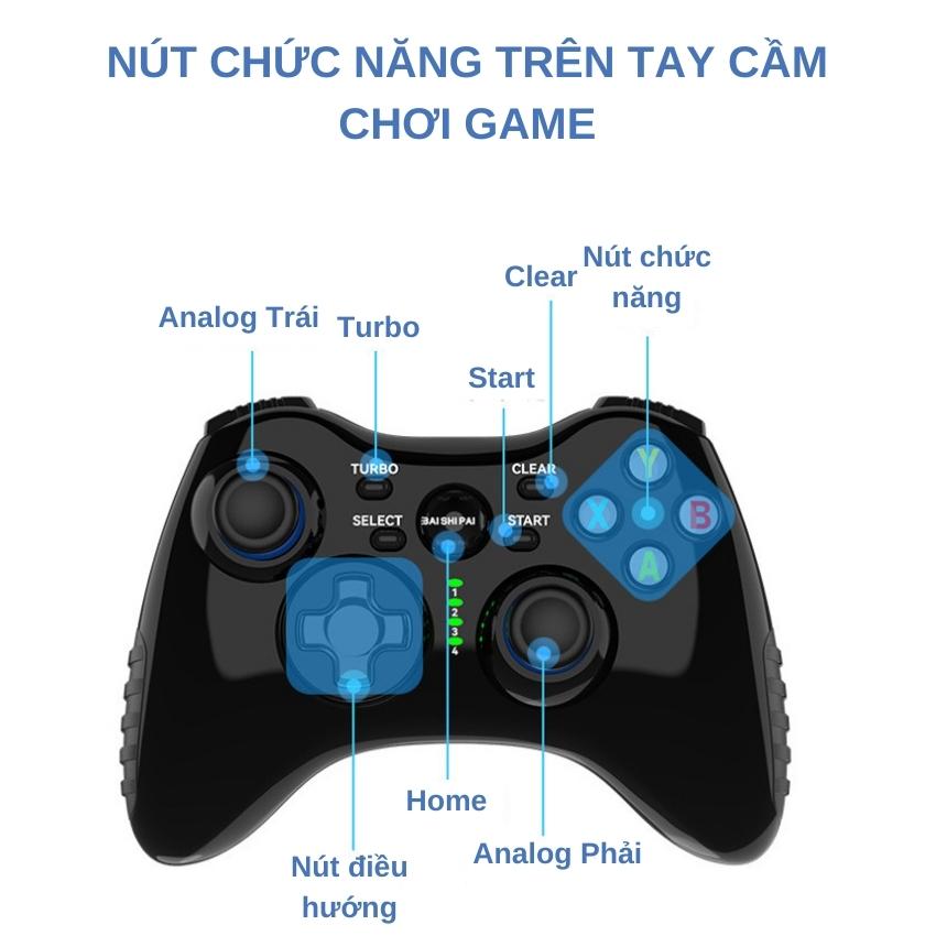 Tay cầm chơi game không dây G1Pro thiết kế đẹp có rung kết nối dễ dàng chơi game mượt mà không có độ trễ - Bộ điều khiển trò chơi không dây cho TV, PC, Laptop, Xbox360