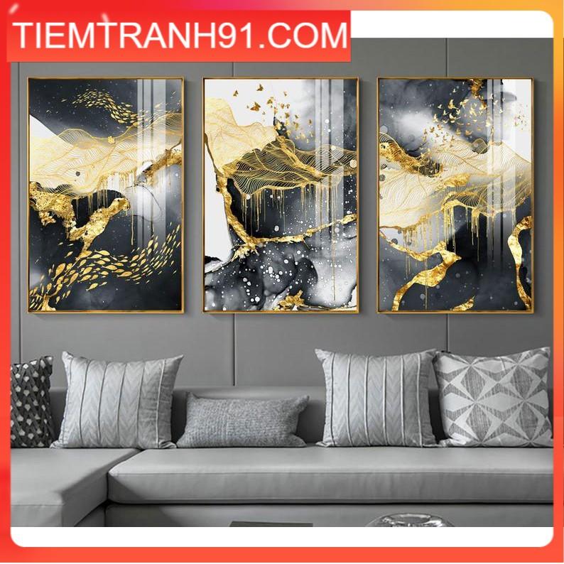 Tranh treo tường | Tranh bộ 3 bức trừu tượng wall art, home decor, Original and innovative Chinese modern