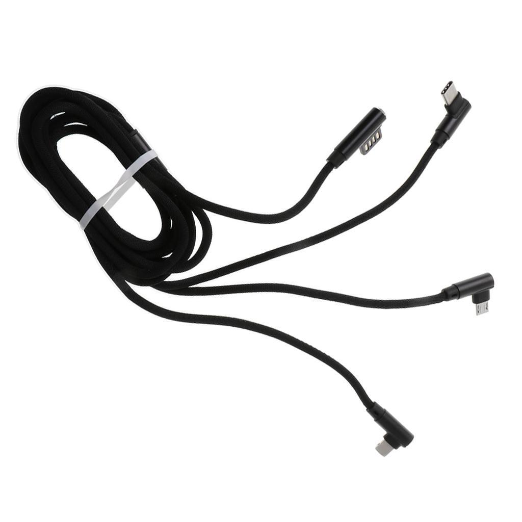 59" 3 in 1 Multi USB Charger Cable Adapter for  Android  Black