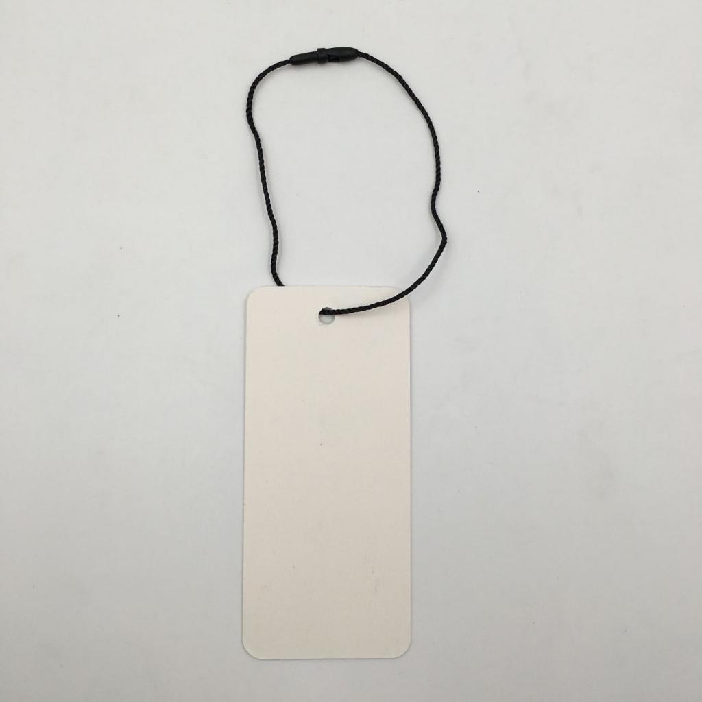 100x Trống Giá Các Thẻ Hình Chữ Nhật Quần Áo Thẻ Đánh Dấu Thẻ Màu Đen Dây