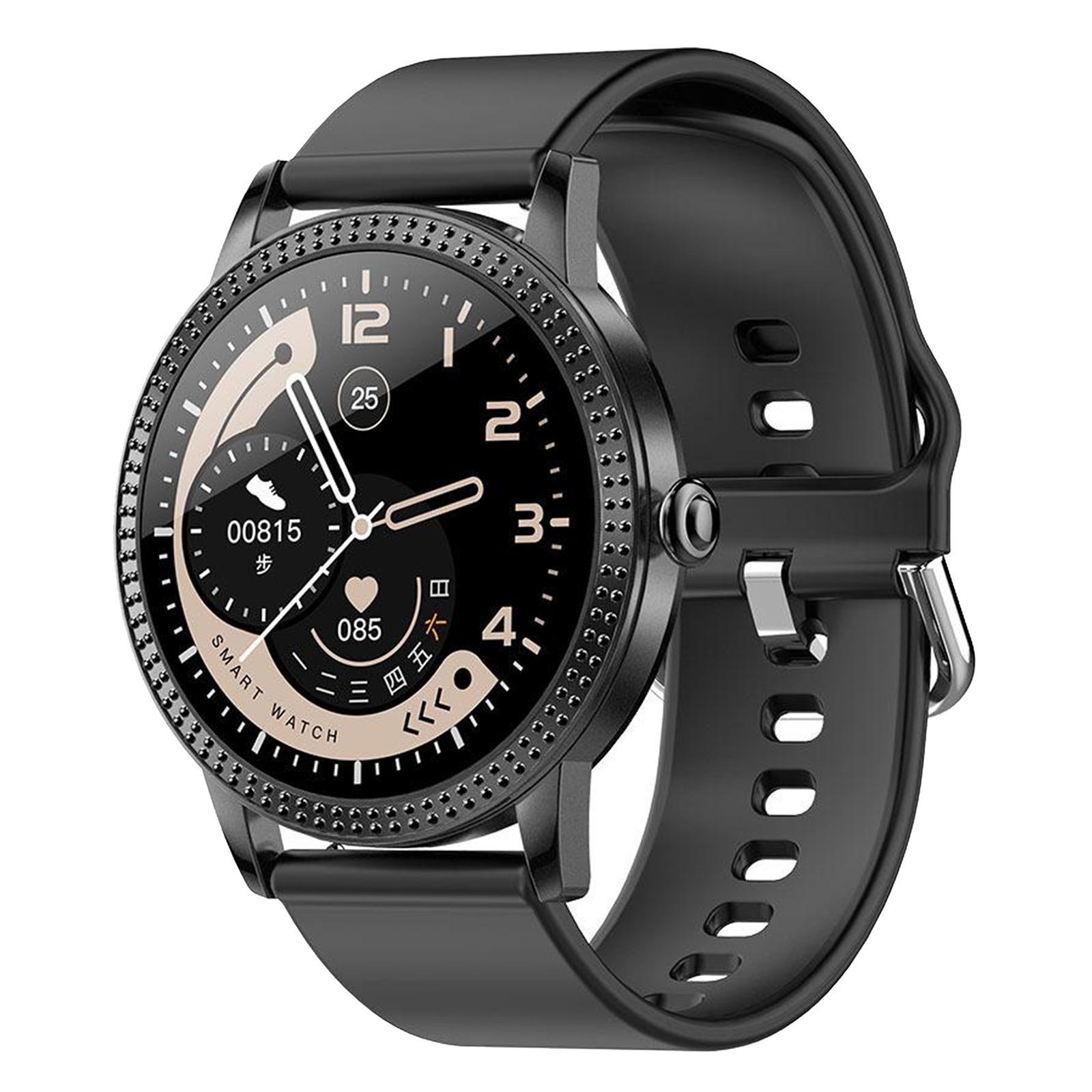 CF18P Smart Watch 1.08" Full Touch Heart Rate Monitor Black