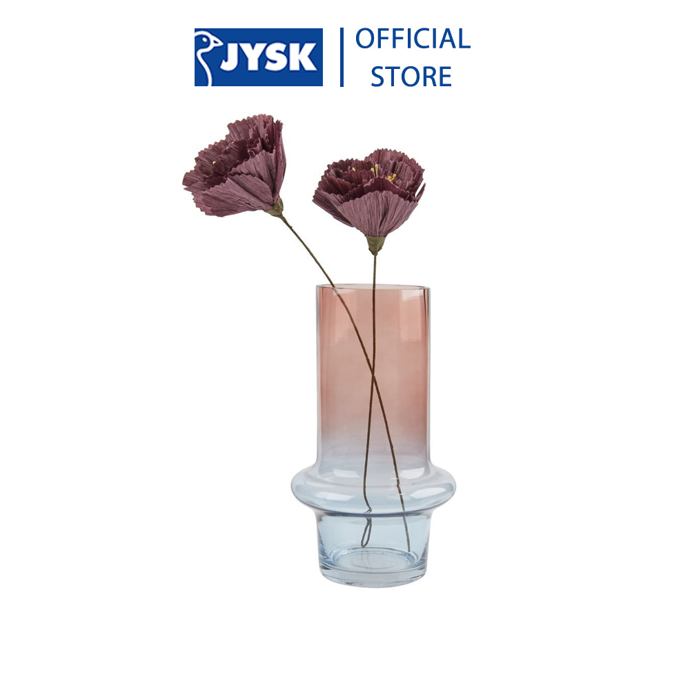 Lọ hoa | JYSK Kris | thủy tinh | xanh/hồng | DK15xC25cm