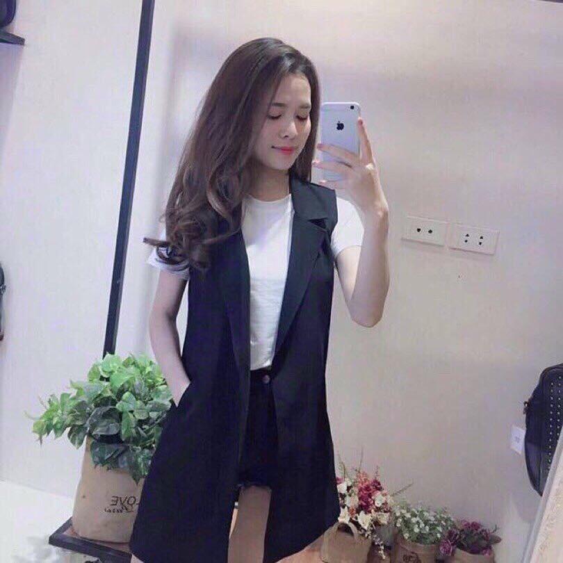 Áo gile siêu xinh màu đen