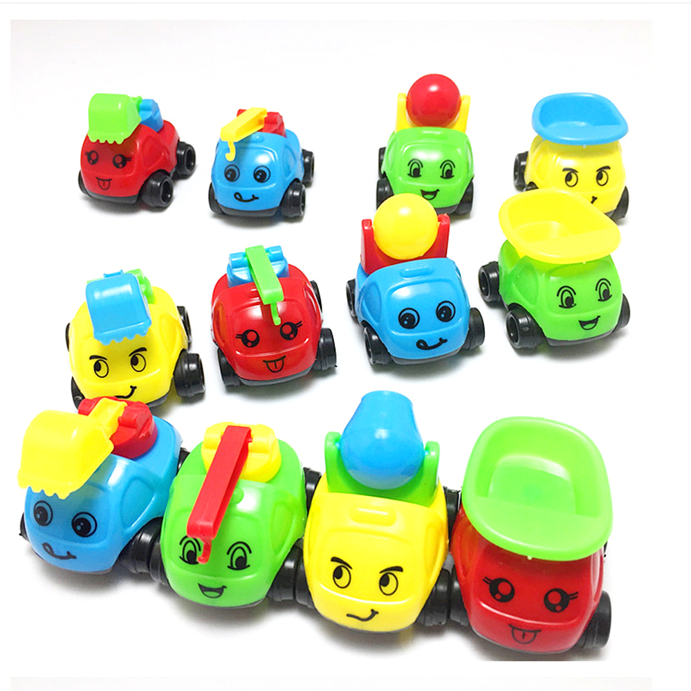 Bộ 12 Xe Công Trình dễ thương làm đồ chơi cho bé 4-6 cm có khớp xoay và di chuyển được, độ bền tốt, giúp bé khám phá và nhận biết về các loại xe ô tô, xe ben, xe bồn, xe cẩu, máy xúc