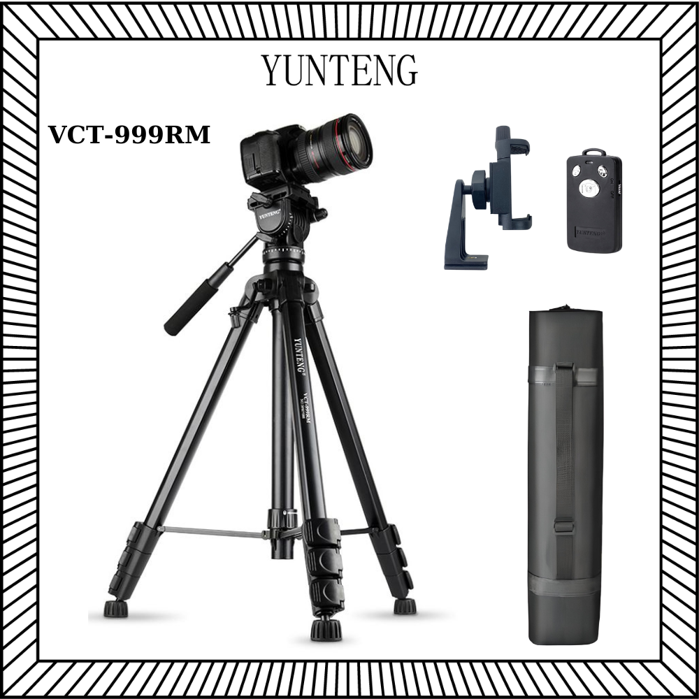 Chân máy tripod YUNTENG VCT-999RM dùng cho máy ảnh và điện thoại - Hàng Chính hãng
