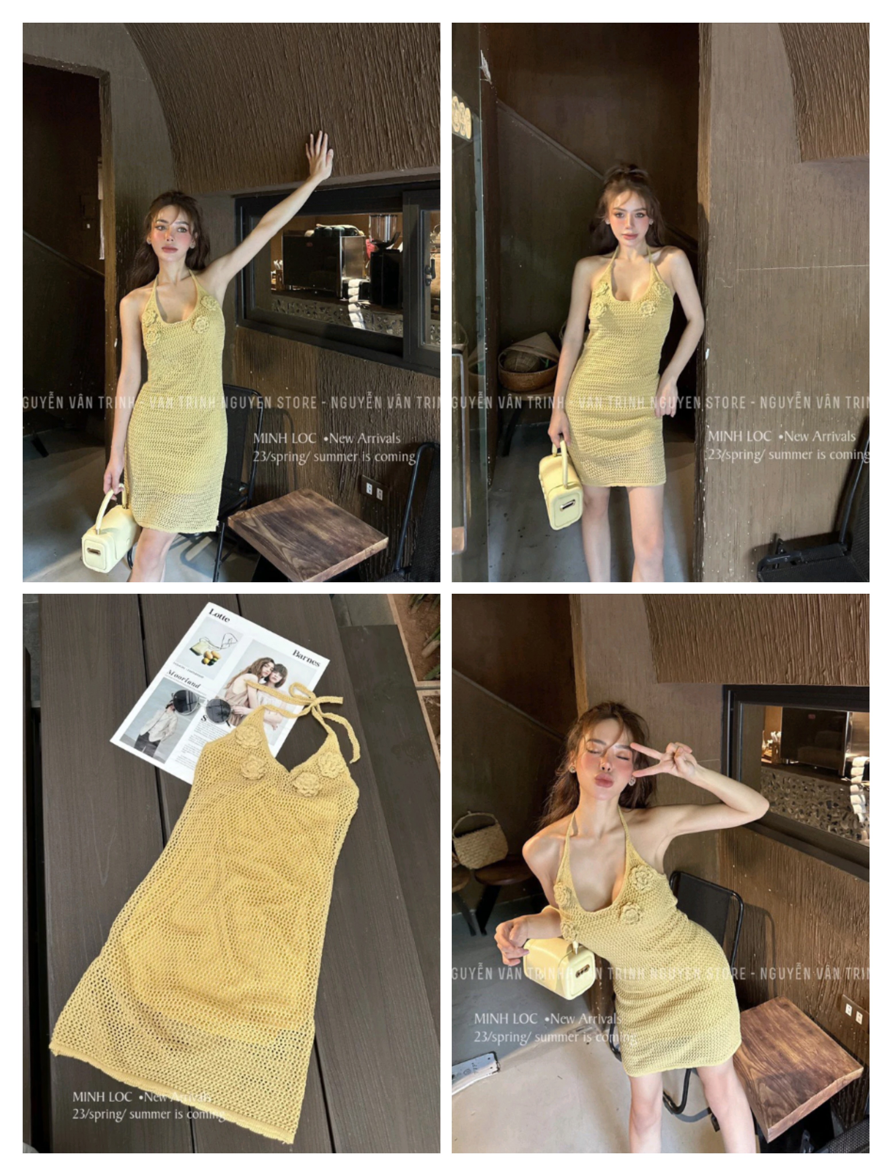 Đầm Body Len Cổ Yếm