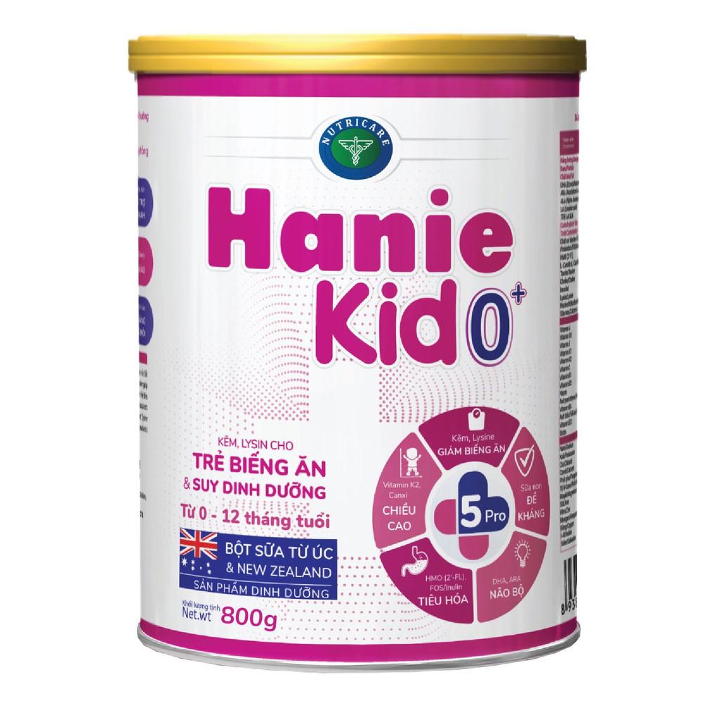 Sữa bột Nutricare Hanie Kid 0+ cho trẻ biếng ăn và suy dinh dưỡng (800g)