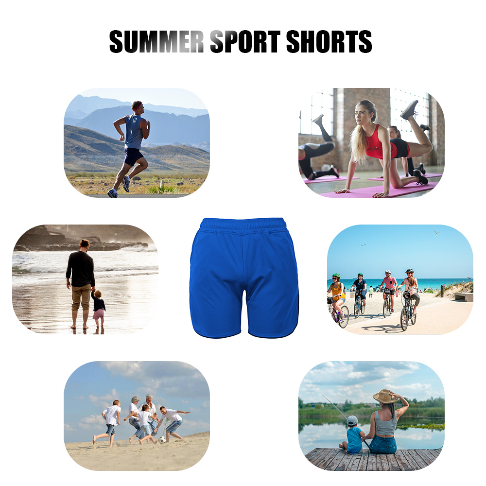 Quần short nam tập thể dục thể thao, thoáng khí, nhanh khô, có túi