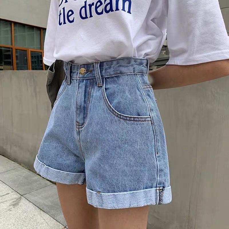 Quần short jean, quần đùi cạp cao, sooc Quảng Châu