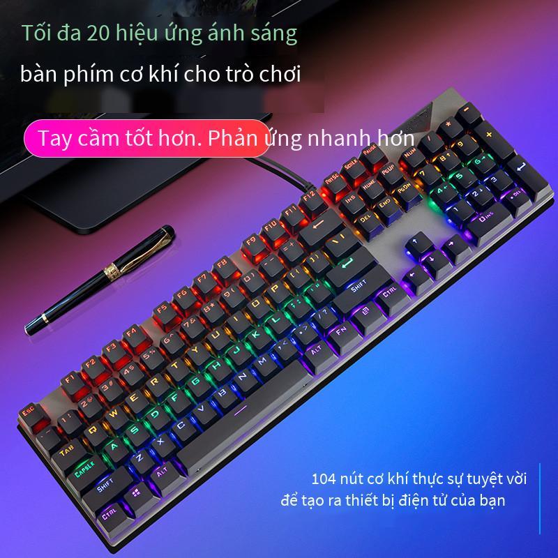 Bàn phím cơ 104 phím phong cách mới nhất trục xanh đầy đủ phím không bấm đèn đường bàn phím cơ thật bảng kim loại Amazon eBay