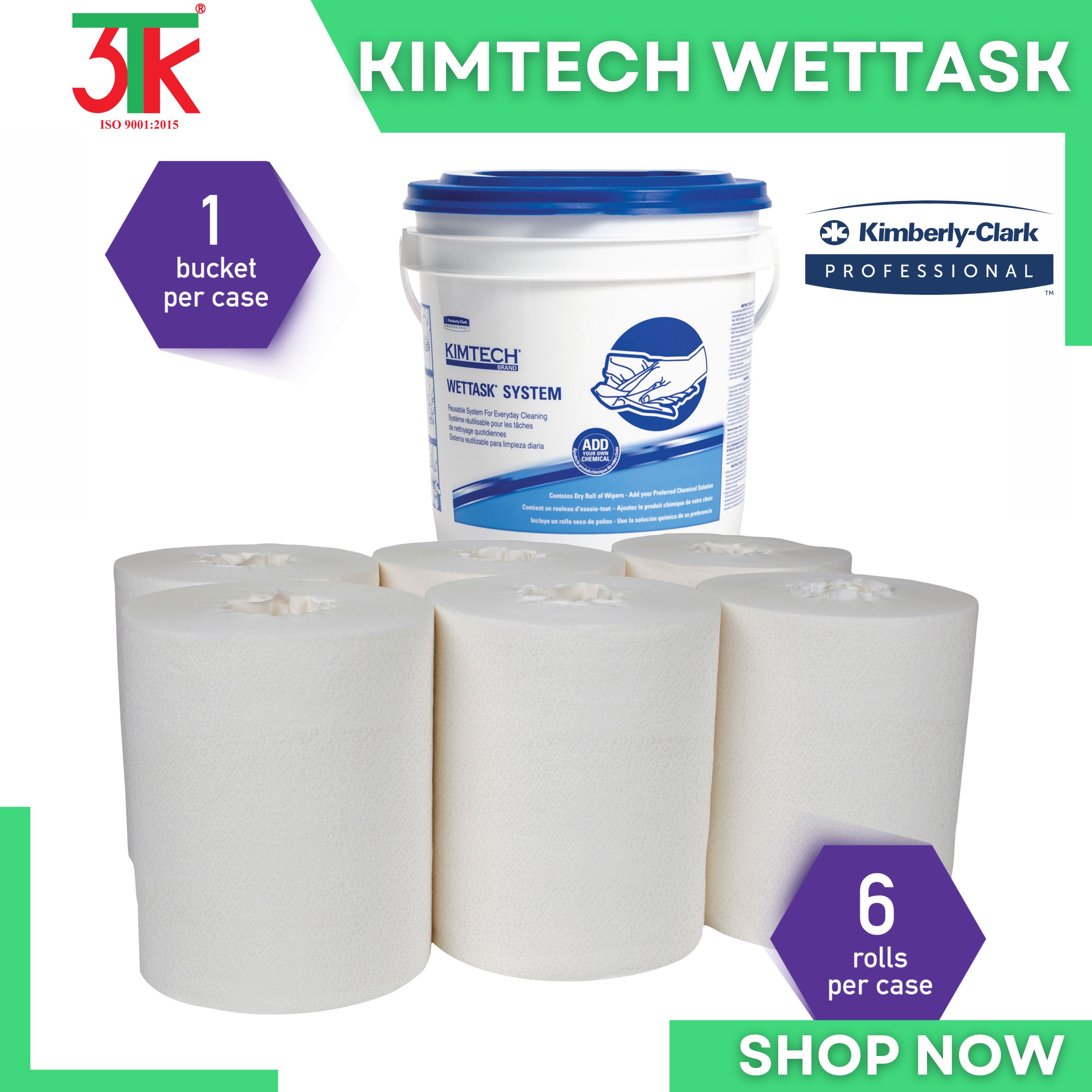 Giấy làm sạch chuyên dụng KIMTECH WETTASK Mã 06411 trong dây chuyền thực phẩm , dược phẩm , y tế 