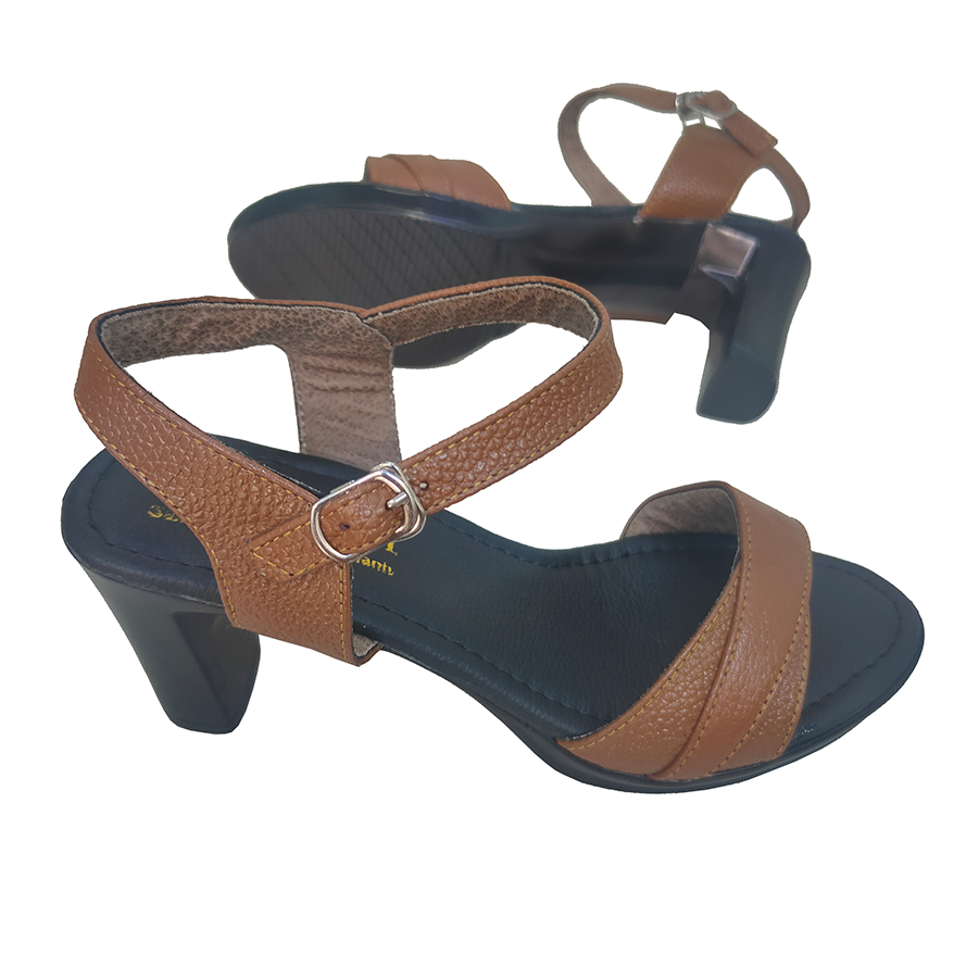 Giày Sandal Nữ Cao Gót HA NAM Da Bò Thật Cao Cấp 7cm DNU2129
