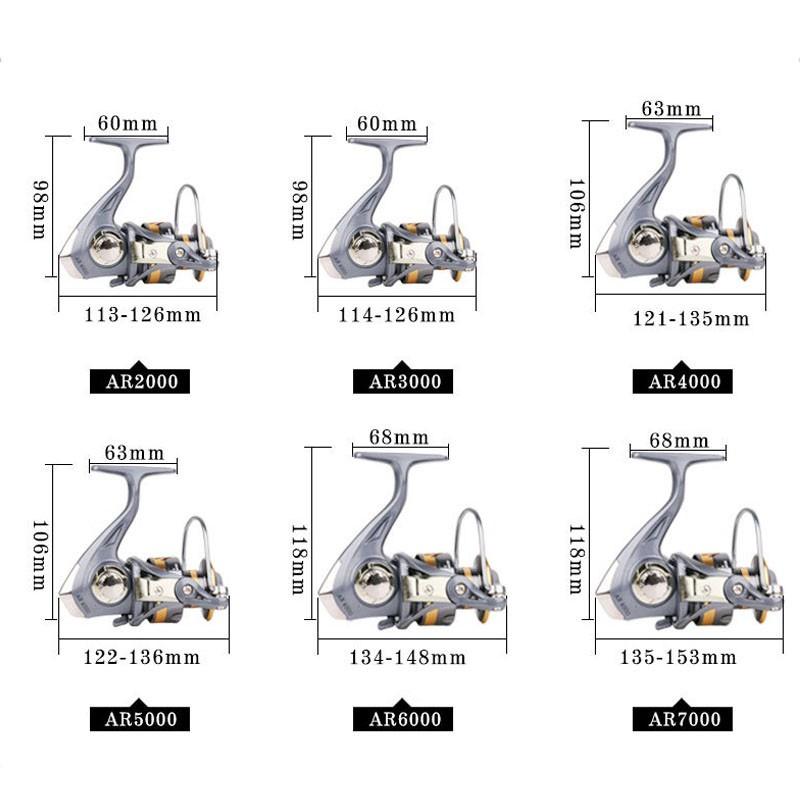 Máy câu cá DEUKIO AR 2000-7000 có tay cầm núm kim loại sự lựa chọn tốt cho cần thủ M-1