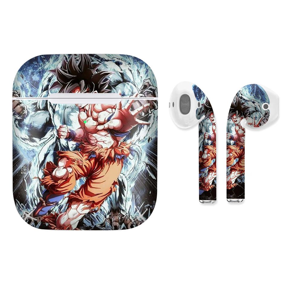 Miếng dán skin chống bẩn cho tai nghe AirPods in hình Songoku Dragon Ball - 7vnr001 (bản không dây 1 và 2)