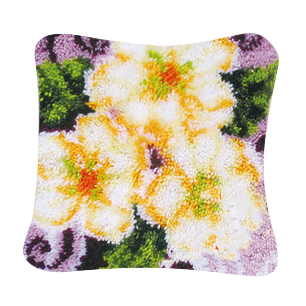 Latch Hook kits for Beginners DIY Making Flower Pattern Pillow Sofa Cushion