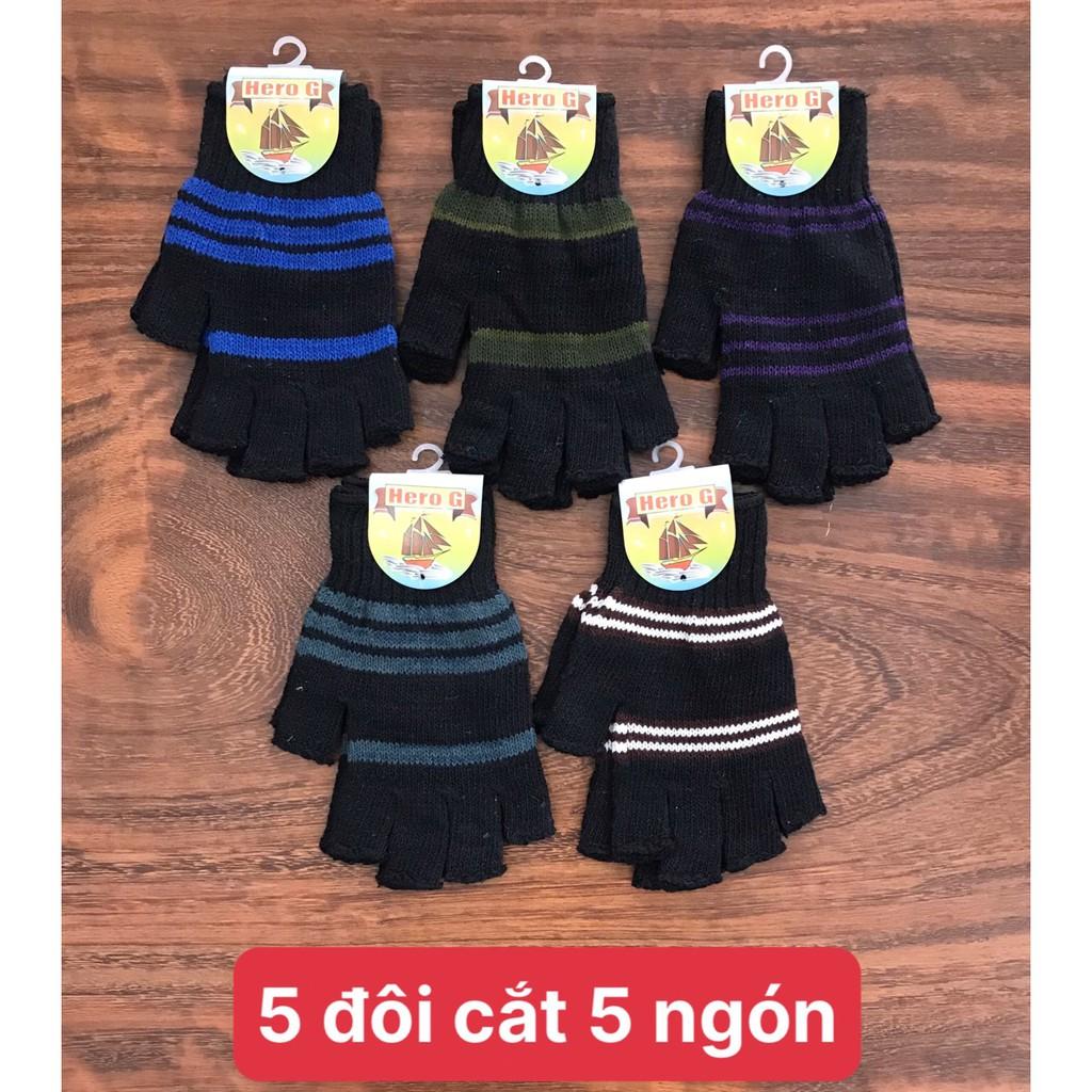 Combo 5 và 10 đôi găng tay len nam , không cắt ngón , cắt 2 ngón , cắt 5 ngón , thương hiệu CÔNG TY MỸ BẢO , ảnh thật