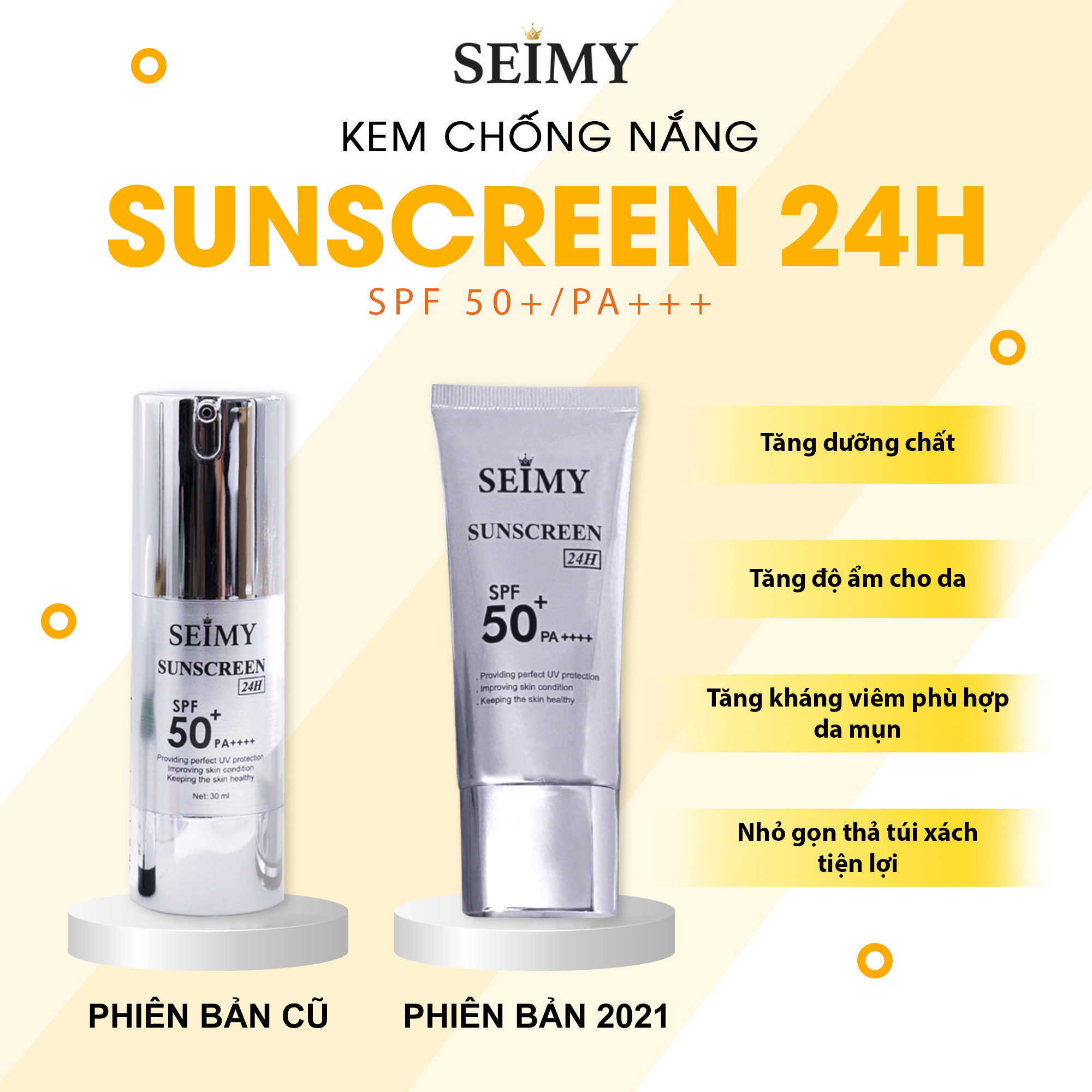 Kem dưỡng da chống nắng dưỡng trắng Seimy - Sunscreen 24h