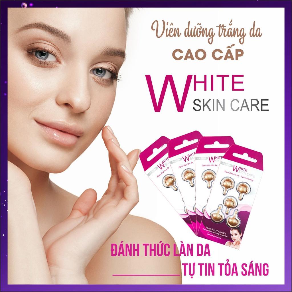 Serum Trắng Da White Skin Care Giúp Dưỡng Ẩm Chống Lão Hoá Mờ Thâm Nám Tàn Nhang Hộp 6 Vỉ