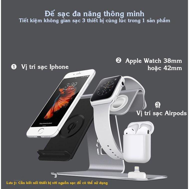 Bộ sạc pin không dây Bestand 3in1 cho Iphone AppleWatch và Airpods - HanruiOffical