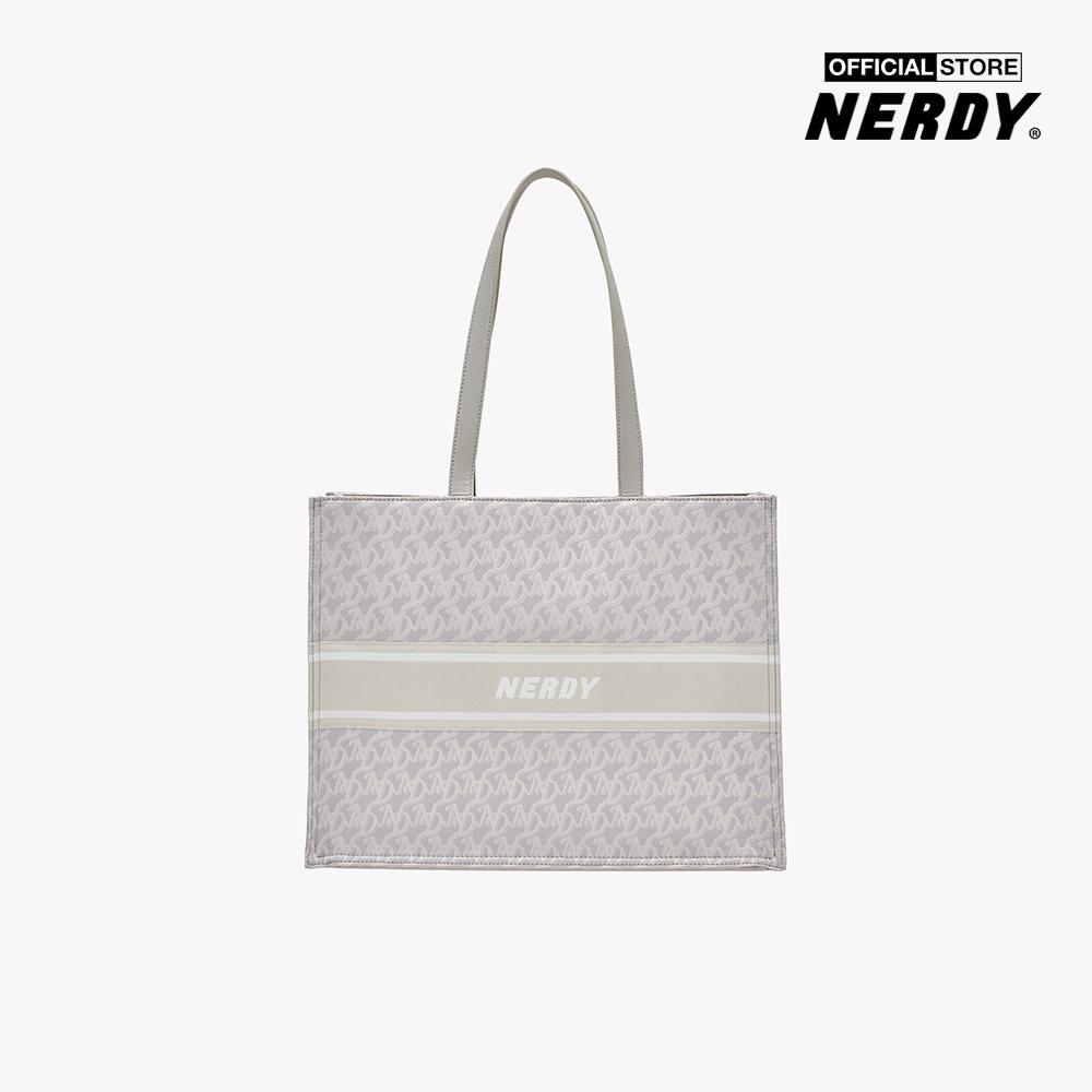 NERDY - Túi tote phom chữ nhật Monogram PNEF22AA06