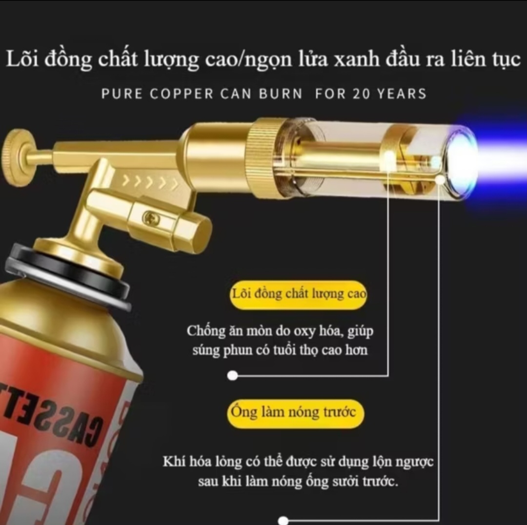 ĐẦU KHÒ GAS MINI BẰNG ĐỒNG CAO CẤP TỰ ĐỘNG ĐÁNH LỬA