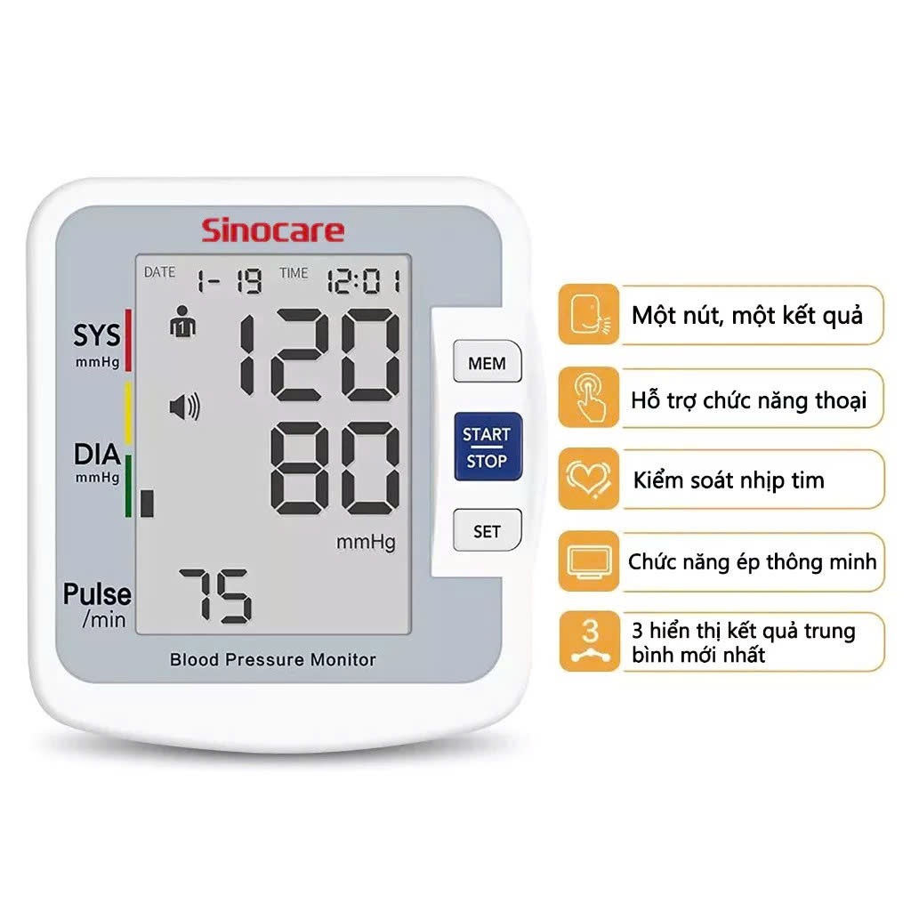 Máy Đo Huyếjt Áp Sinocare Bắp Tay Loại Tốt – Hướng Dẫn Sử Dụng Bằng Giọng Nói Tiếng Việt, đèn ngủ