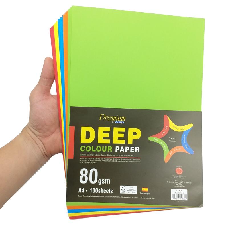 Tập Giấy 5 Màu A4 80gsm Deep - Campap CA4776 (100 tờ)