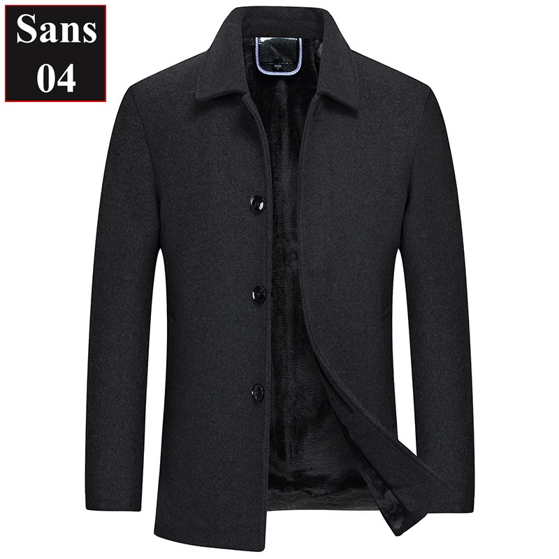 Áo khoác nam blazer dạ lót lông cừu Sans04 dáng ngắn dày cao cấp mangto hàn quốc trần bông bigsize màu đen xám