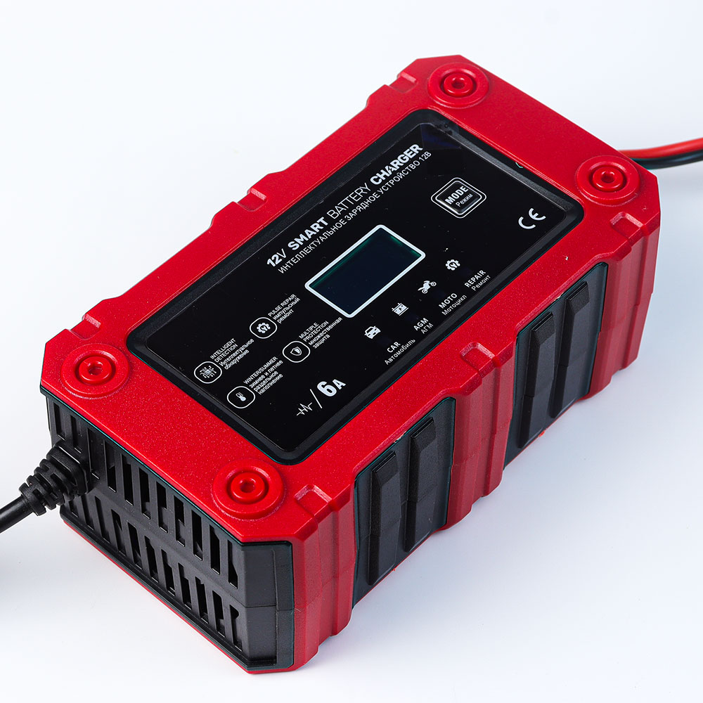 Sạc Ắc Quy 12V FOXSUR BC-1206 6A Tự Ngắt Sạc Thông Minh Có Màn Hình LCD Khử Sunfat Chống Ngược Cực