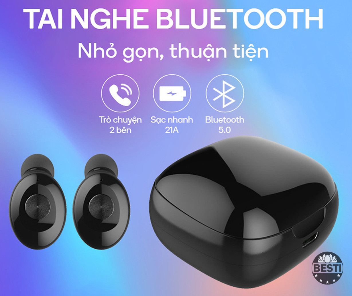 Tai Nghe Bluetooth 5.0 Không Dây Nhét Tai Mini Thể Thao Thông Minh Chống Nước - Màn Hình Led Thể Hiện Mức Pin – Hàng Chính Hãng