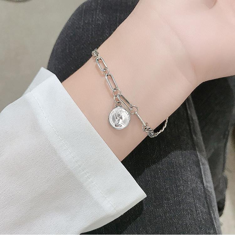 Lắc tay vòng tay cổ điển mix nhiều loại xích hợp kim titan không đen