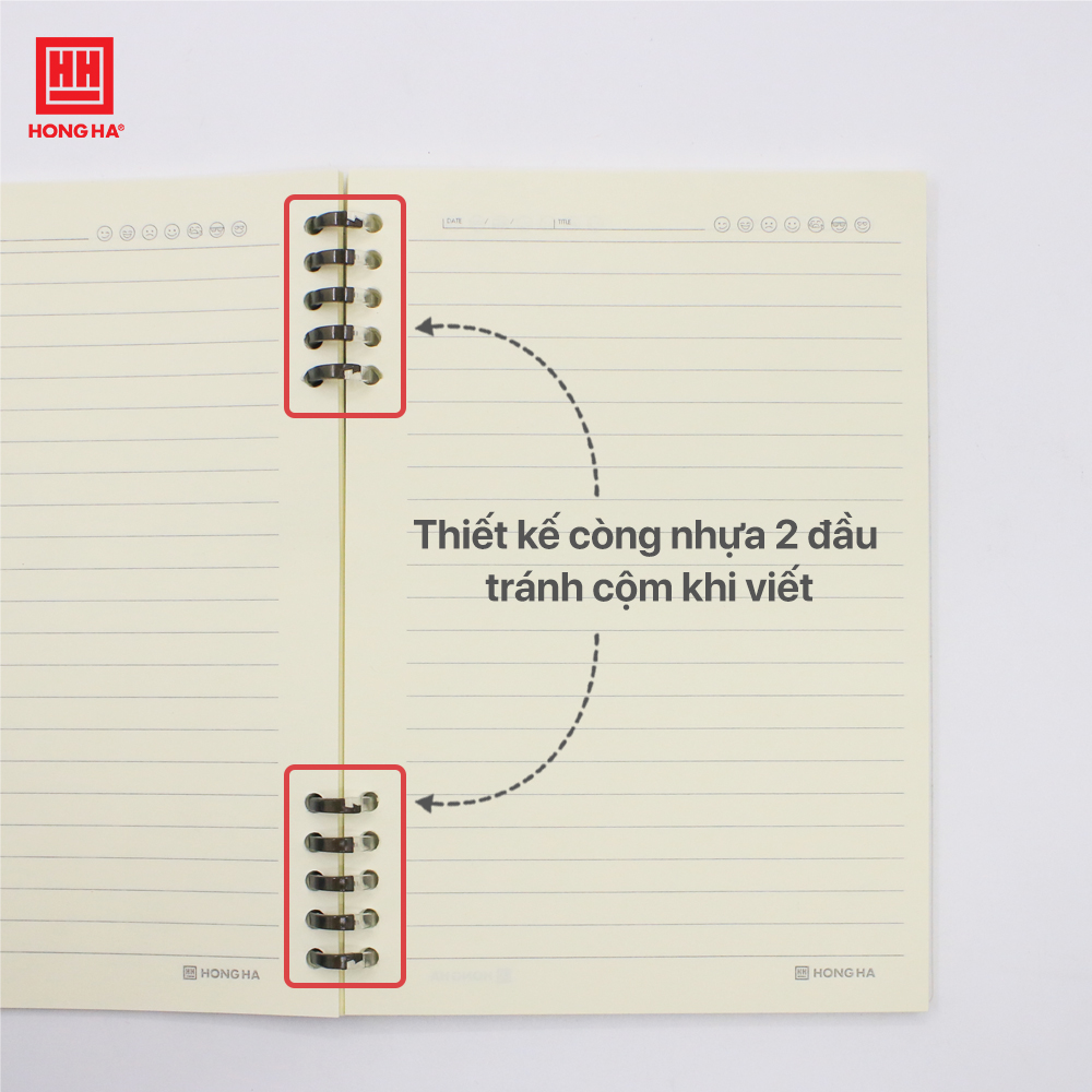 Sổ lò xo A5 Hồng Hà, sổ còng nhựa Basic 160 trang định lượng 80gsm - 3006