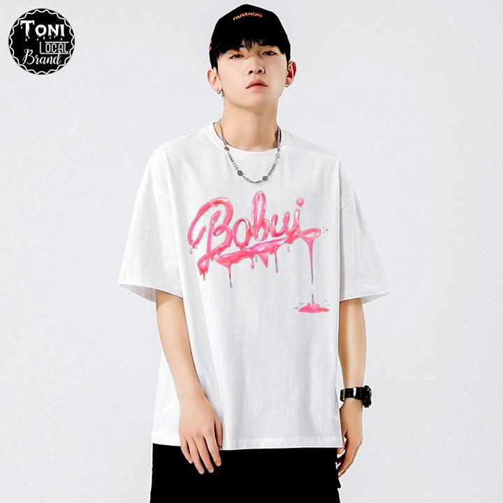 Áo Thun Tay Lỡ Local Brand BOBUI Cotton 100 form rộng nam nữ Unisex
