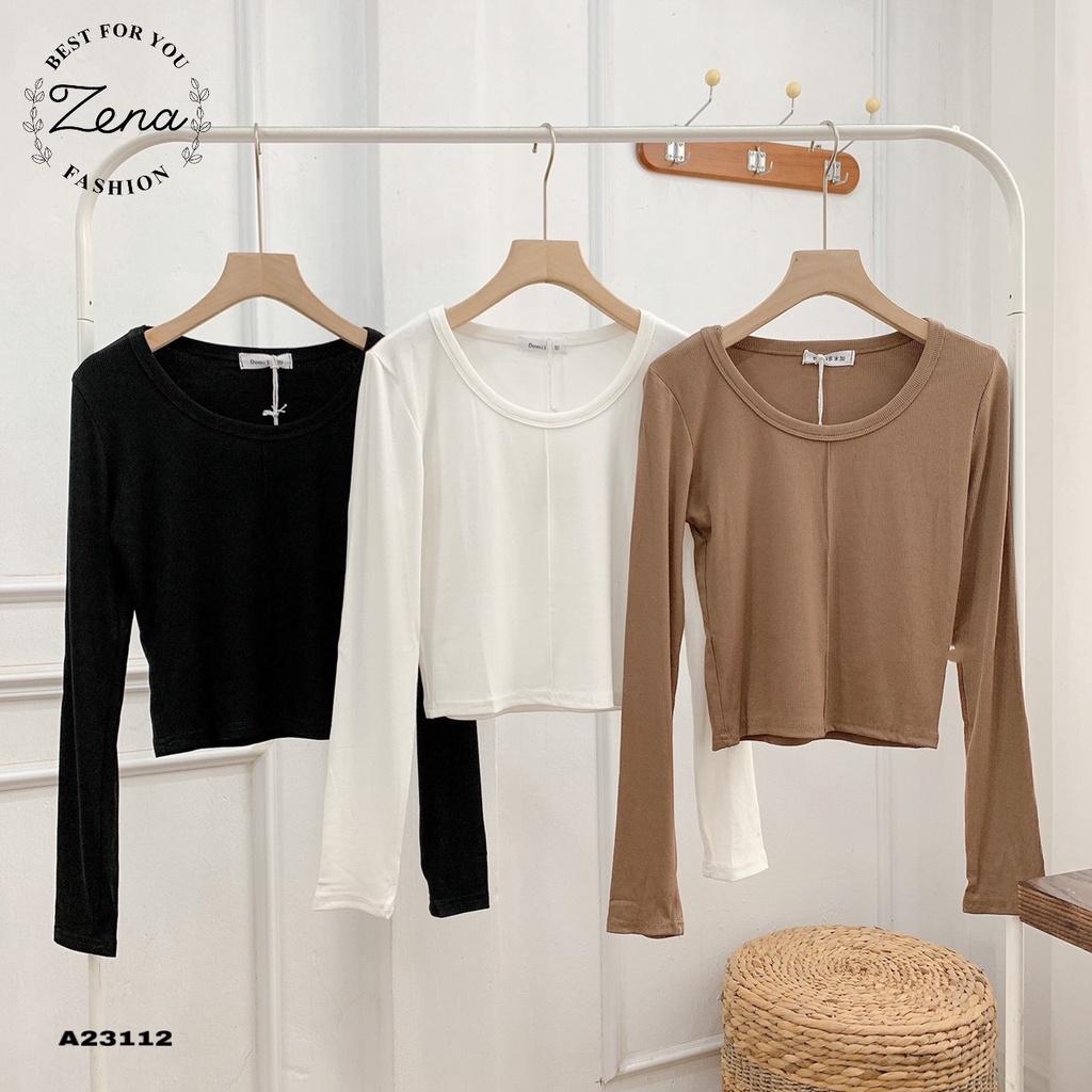 23112A23112-Áo croptop tăm dtay gân giữa 3380 LC