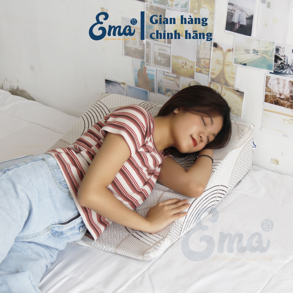 Gối chống trào ngược dạ dày thực quản người lớn Ema giúp giảm trào ngược dạ dày, viêm họng mãn tính, nuốt vướng, nghẹn cổ, khó thở khi ngủ, ngáy ngủ