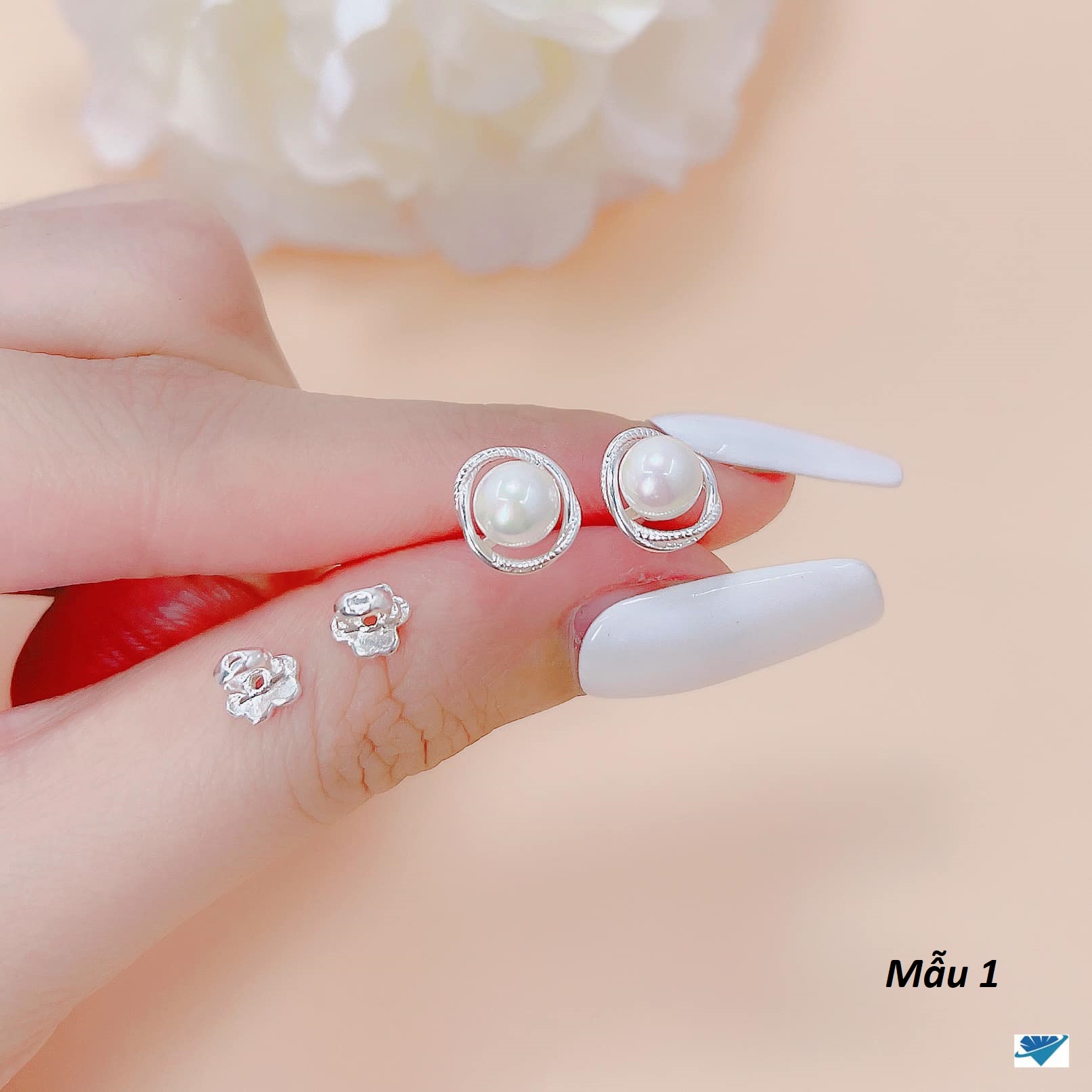 Bông tai bạc chốt ren xoáy chất liệu bạc s925 MS070x