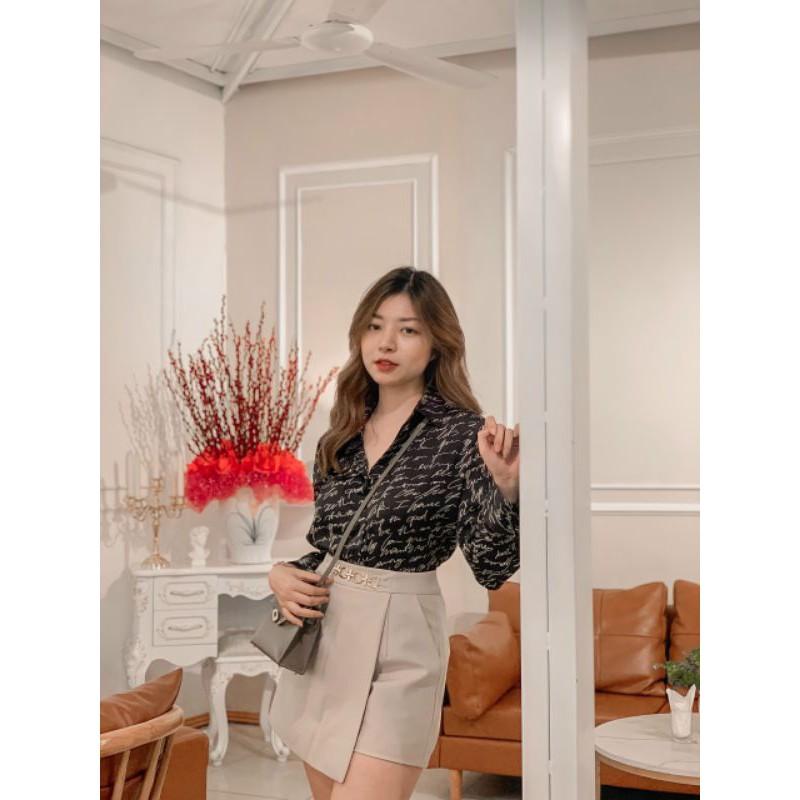 Quần giả váy đai xích hàng QC