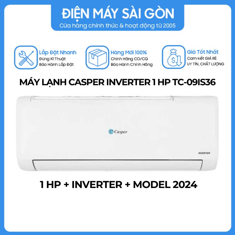 MÁY LẠNH CASPER INTERVER 1.0HP TC-09IS36 - Hàng chính hãng
