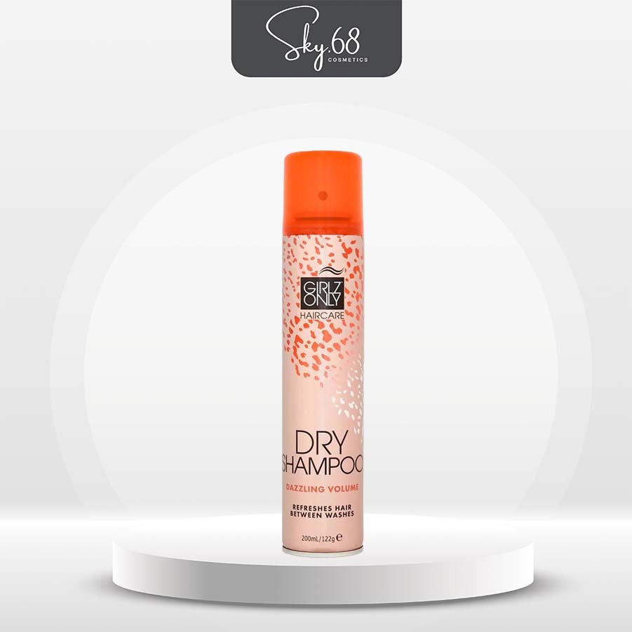 Dầu Gội Khô Giúp Tóc Sạch Dầu Và Bồng Bềnh Girlz Only Dry Shampoo 200ml - Dazzling Volume (Cam)