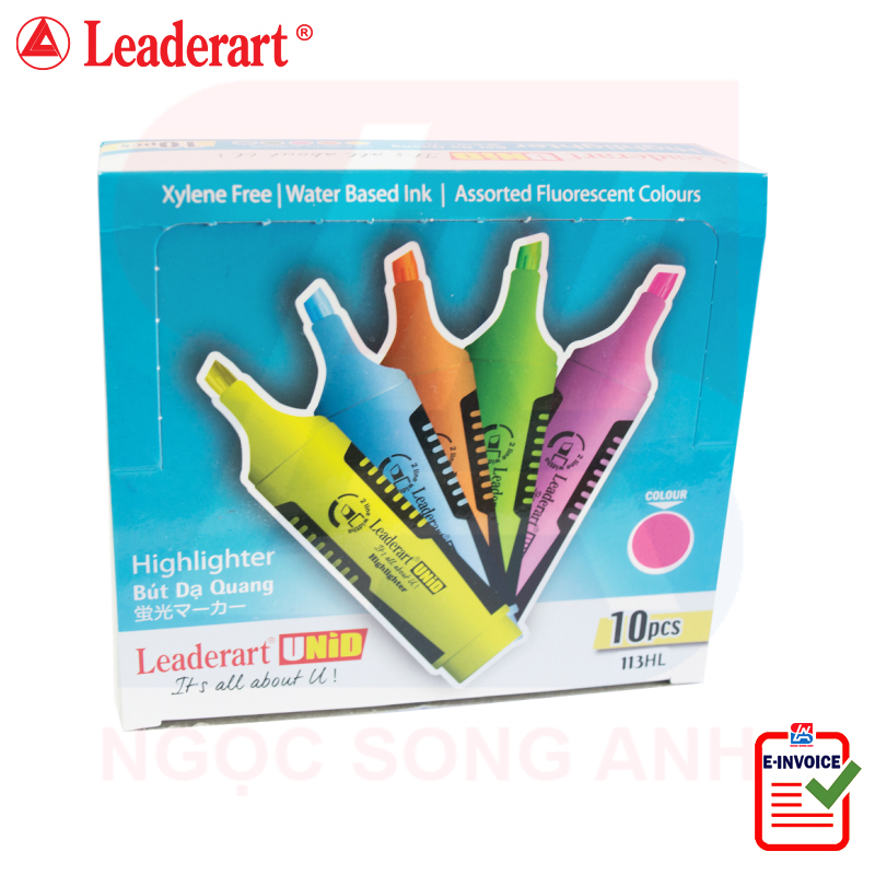 Bút dạ quang Leaderart 113HL- Hộp 10 chiếc