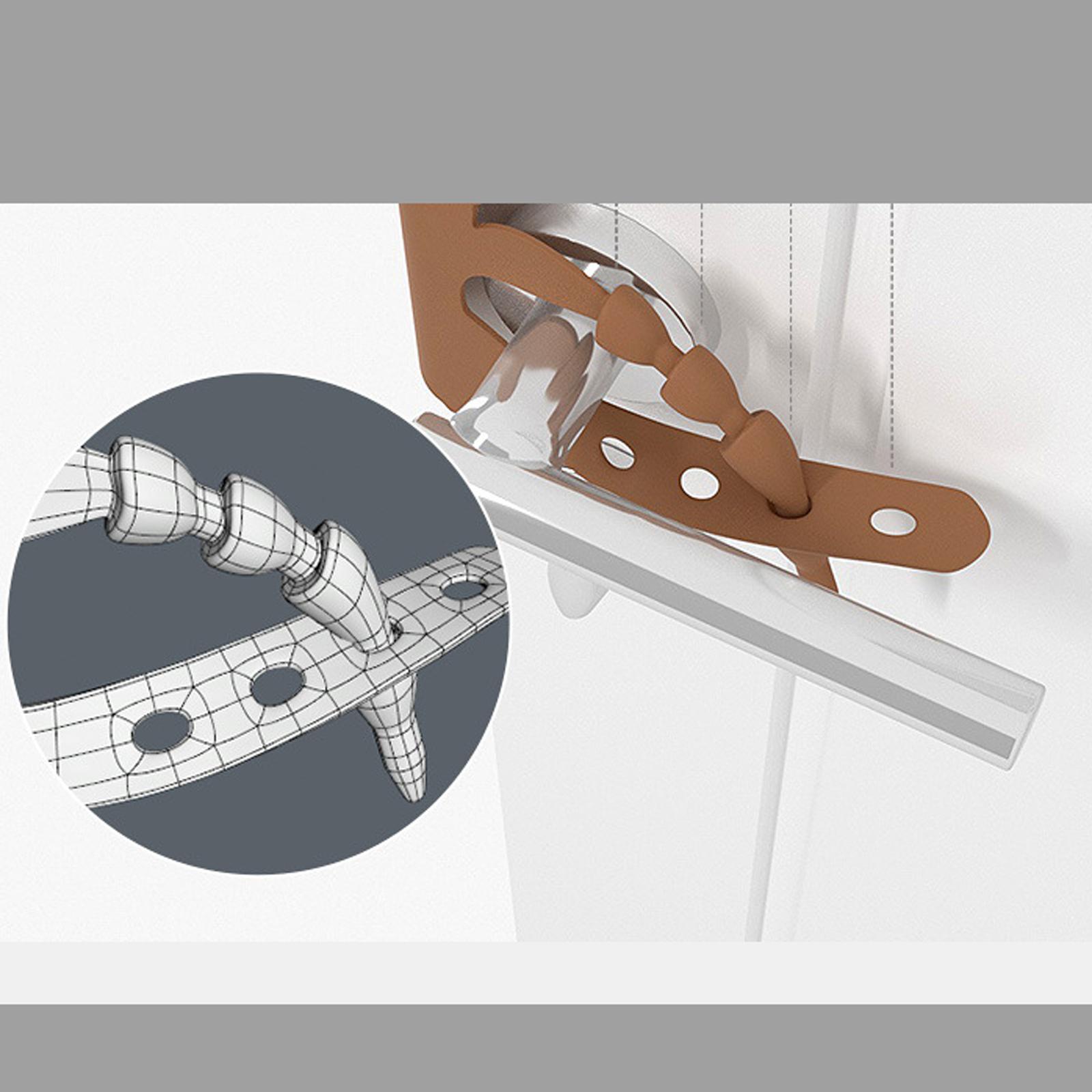 2x White Silicone Door Cushion Latch Cover Adjustable Cute