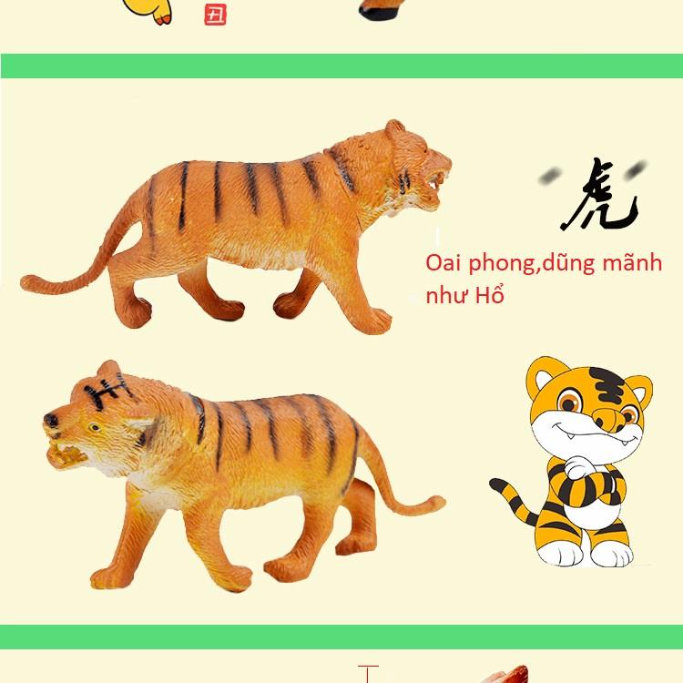 Đồ Chơi Mô Hình 12 Con Giáp Bộ 12 con, màu sắc đẹp, giống thật,bé vừa chơi vừa học.