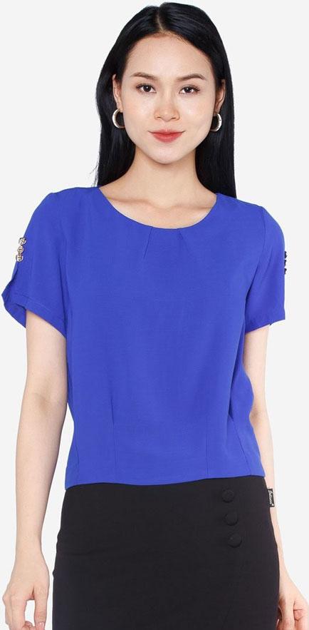 Áo Kiểu Nữ Crop-Top Tay Ngắn ADD1193 - Xanh Coban  (Size