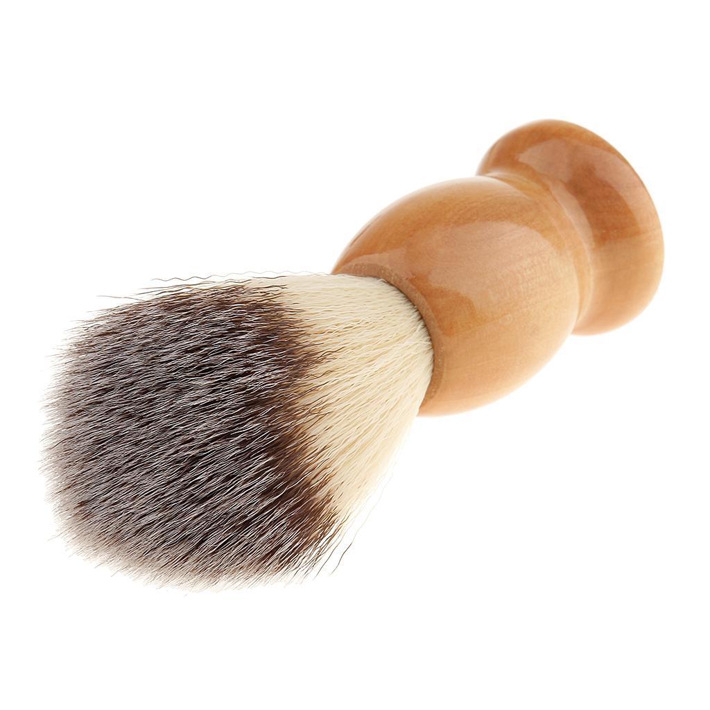 Wooden Salon Bathroom Men Shaving Grooming Brush Bowl Mug Cup Set Kit